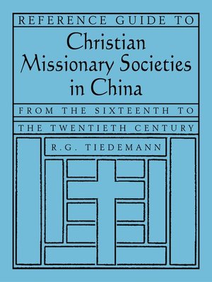 cover image of Reference Guide to Christian Missionary Societies in China